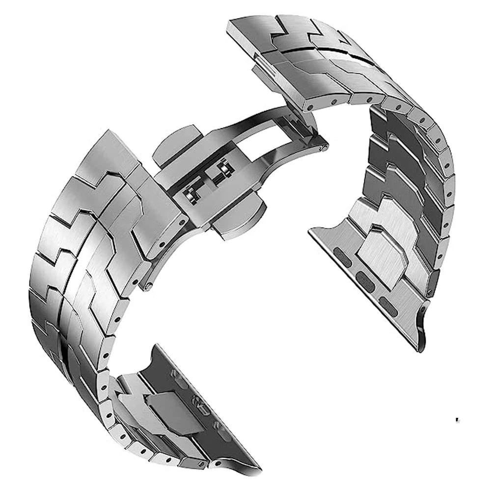 Titanium Orange Stainless Steel Bracelet for Smartwatch - Bold and Stylish Strap