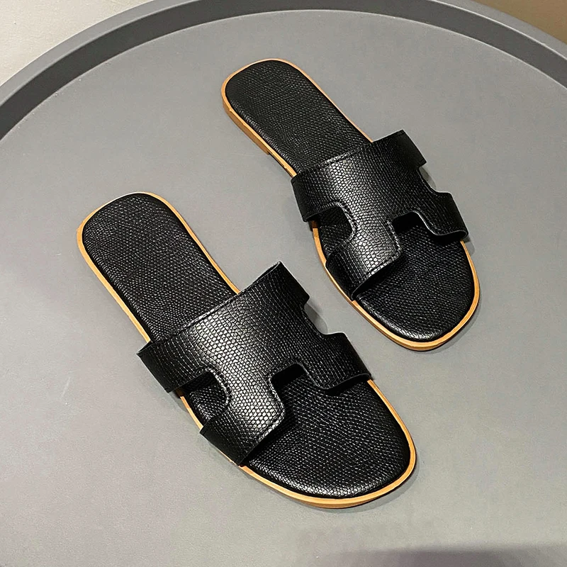 Luxury Sandals Summer Women Slippers Fashion Designers Sandals Vacation Beach Shoes Color Matching Letter Ladies Flat Slippers