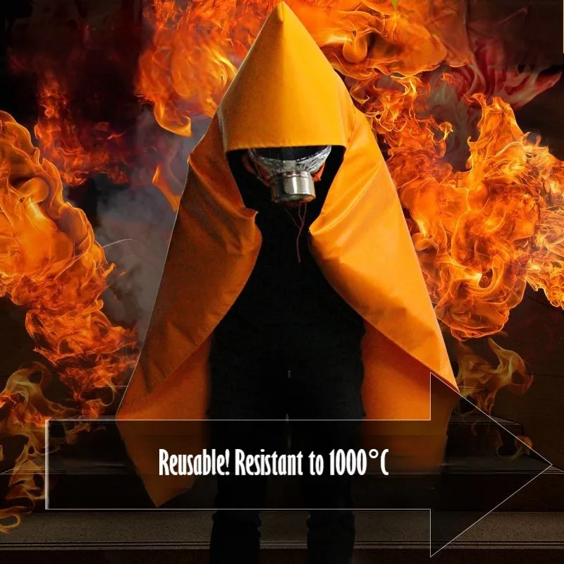 1.5M*1.6M Adult Fire Blanket Fireproof Cloak Thickened Silicone Escape Jacket Emergency Kit Home Self-Rescue Heat Resistant