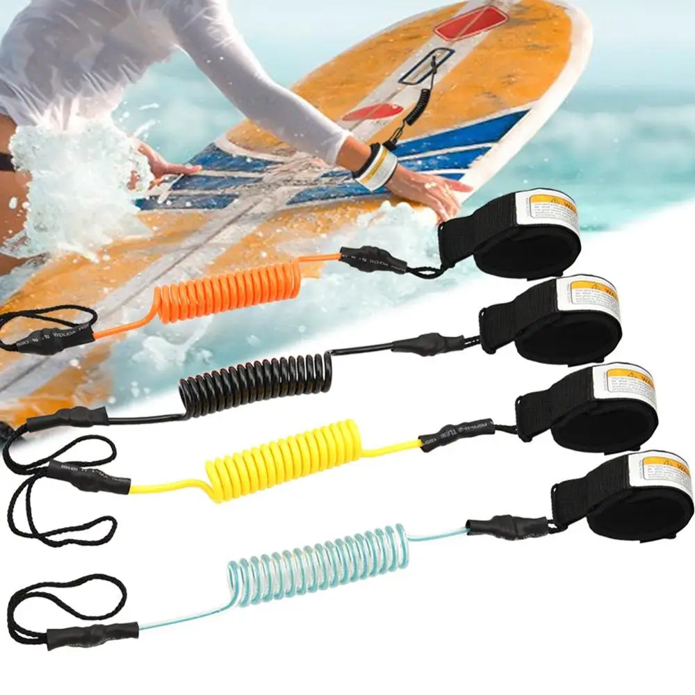 Surf Safety Hand Rope Tpu Elastic Coiled Raft Kayak Safety Hand Rope Stand Up Paddle Board Guinzaglio Cinghie Per Tavola Da Surf