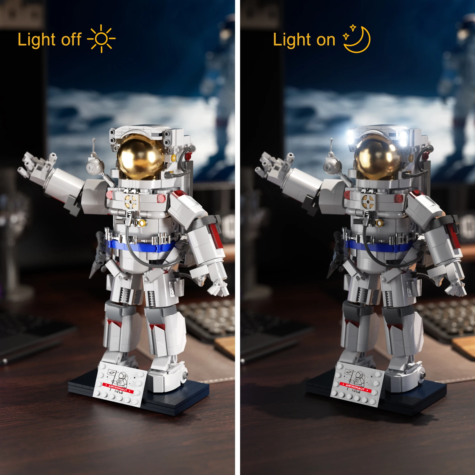 BuildMoc 우주 비행사 빌딩 블록 세트, 크리에이티브 스페이스 오디세이 항공 우주 세트 벽돌 조립 장난감, 어린이 교육 선물, 409 개