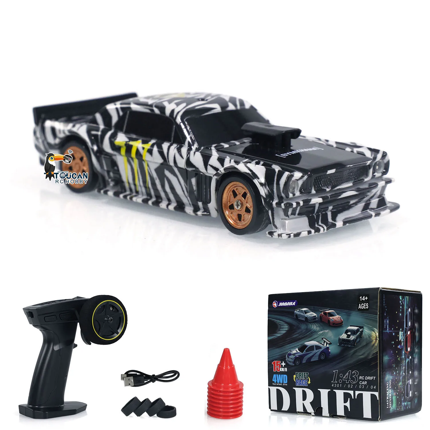 2.4g 1/43 RC Race Dift Car RTR 4WD Four-wheel Drive Radio Control High Speed Model Racing Drifting Car Toy for Boys Mini Gifts 2