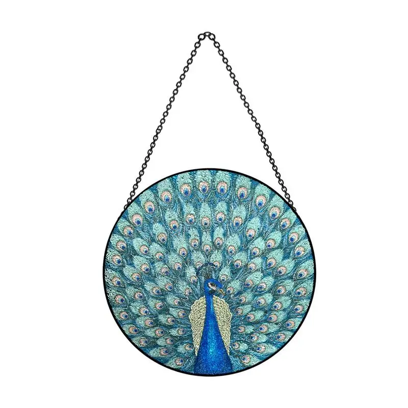 

Stained Glass Decors Lucky Suncatchers For Wall Peafowl Glass Panels Garden Suncatchers For Christmas Tree Study Room Garden