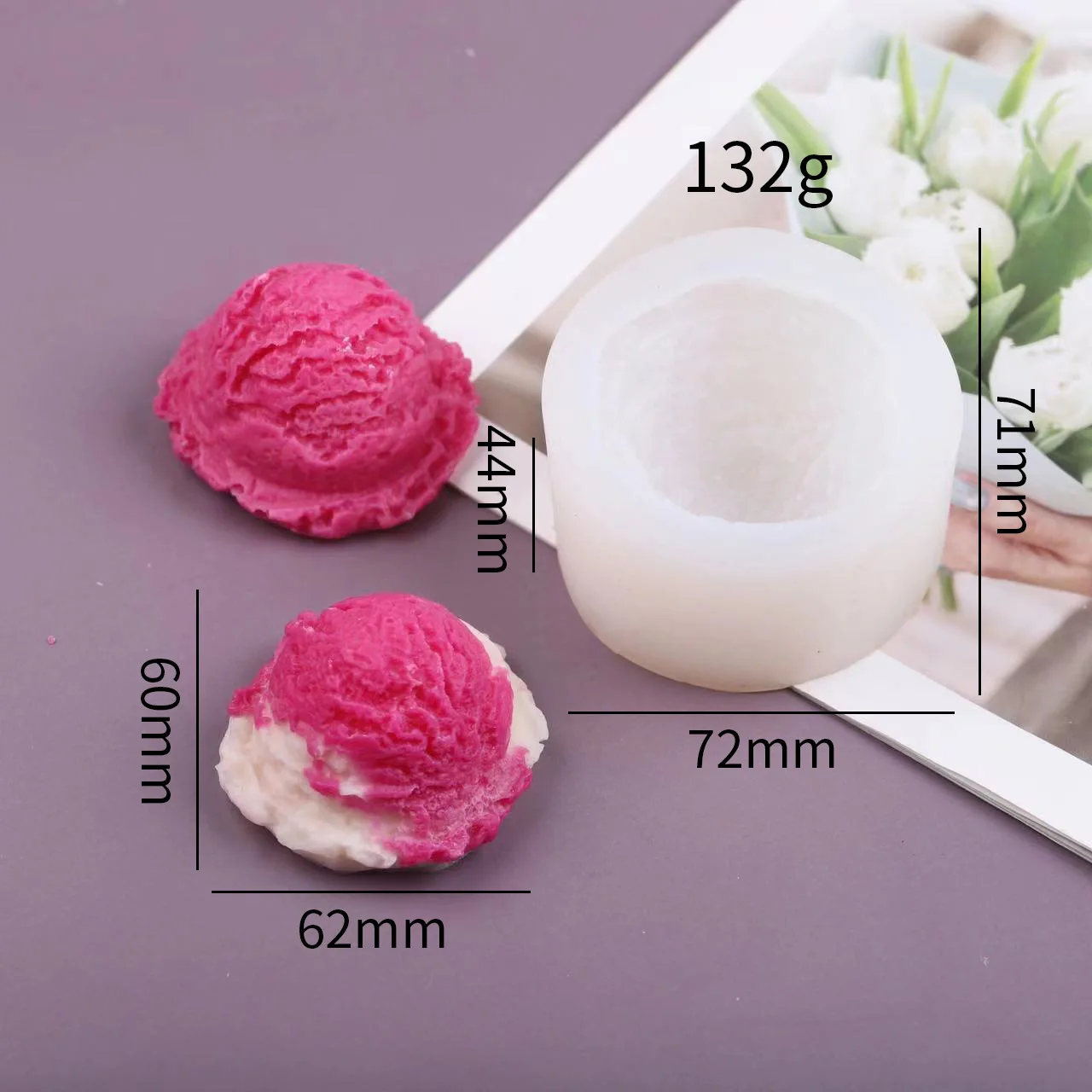 ins new ice cream ball aroma candle silicone mold dessert baking cake decoration DIY creative molds