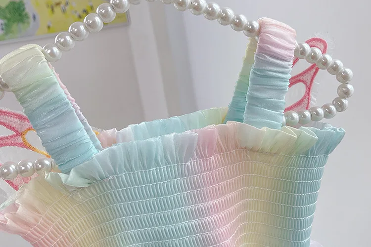 Ärmelloses Mädchenkleid mit Farbverlauf, Mädchen-Performance-Kleider mit Schleife, Sommer-Kinder-Boutique-Kleidung zum Geburtstag – Detail 6
