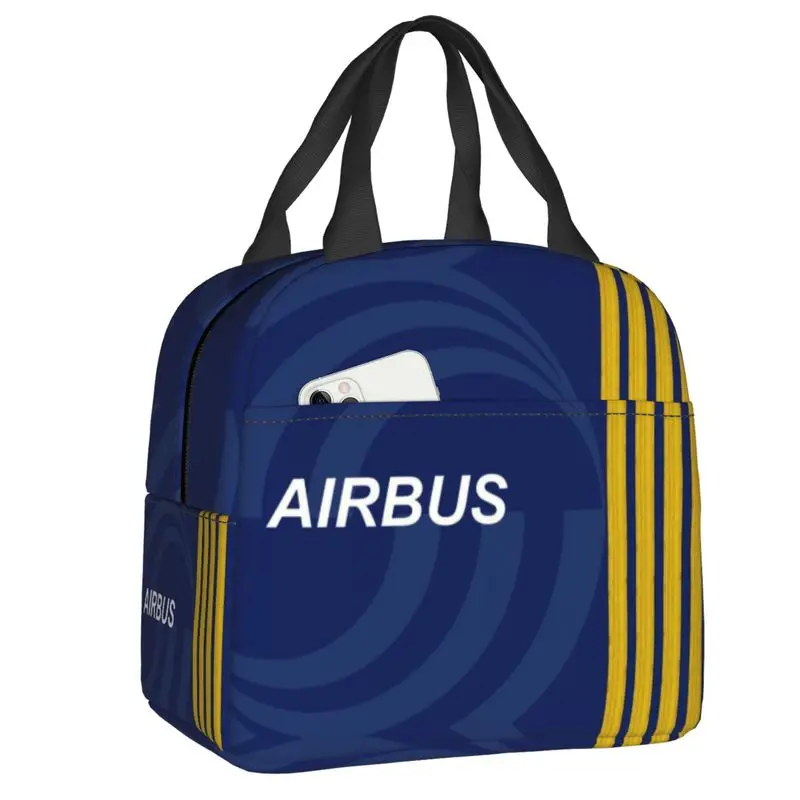 

Airbus Fighter Pilot Portable Lunch Boxes Aviation Airplane Thermal Cooler Food Insulated Lunch Bag Kids School Children
