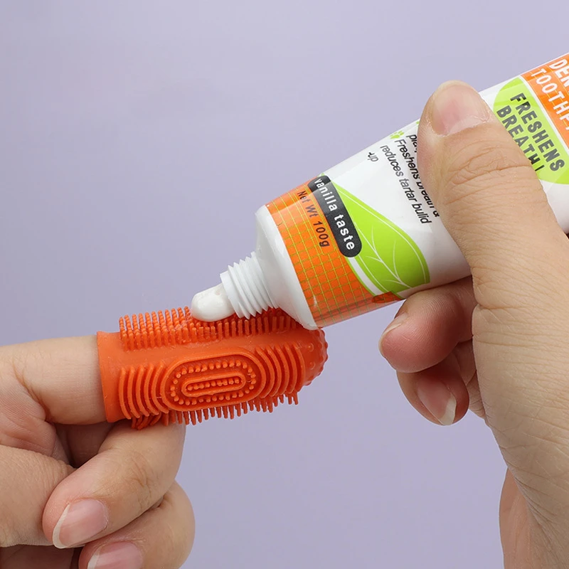 Title 4, 360° Super Soft Pet Finger Toothbrush Teddy Dog...