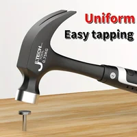 1pc Integrated Claw Hammer, Professional Woodworking Joinery Home Carpentry Hand Hammer, Nail Hammer, Non-Slip Multifunctional H 2