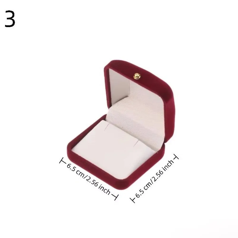 Luxus Beflockung Schmuck Box Gold Schnalle Anhänger Ring Display Lagerung Box Rot Ohrring Armband Verpackung Box Schmuck Fall – Detail 4