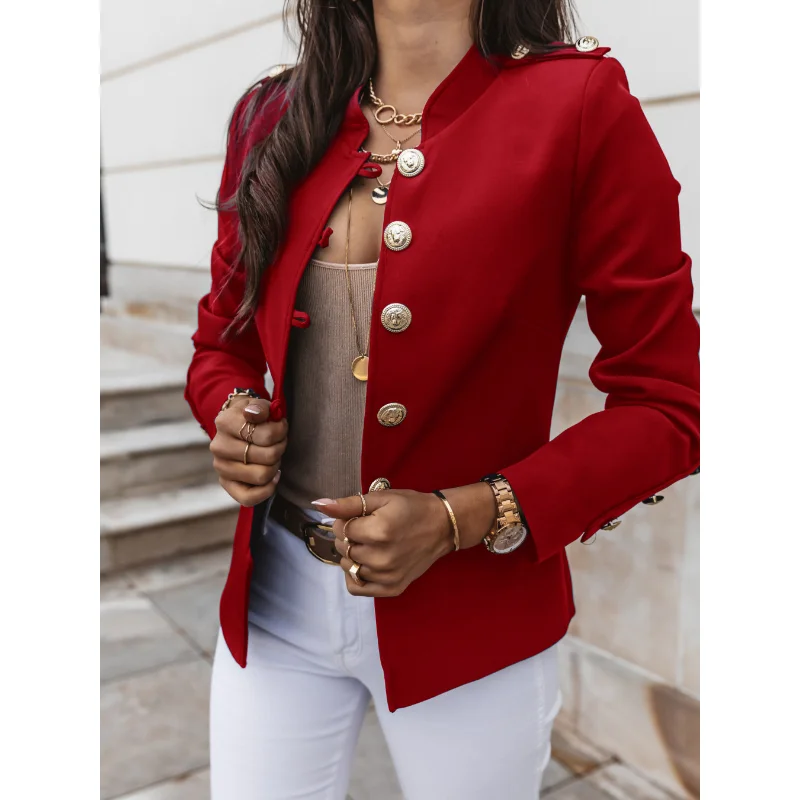 

2023 Eaby's Popular Long Sleeved Slim Fitting Breasted Small Suit Short Jacket chaquetas invierno 2022 mujer women jacket