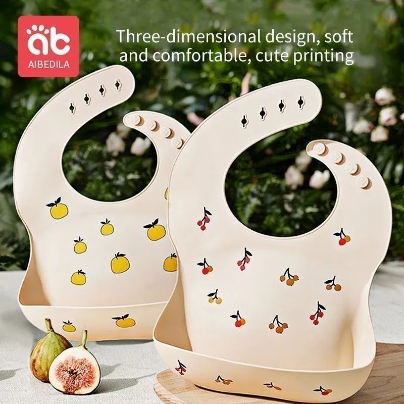 AIBEDILA Baby Bibs With Elastic Rubber on the Neck Babies Accessories Newborn Feeding Set Stuff Silicone Waterproof Cute AB9007 let s make ​bib with pocket baby stuff children accessories feeding drawing apron waterproof adjustable cute print bibs