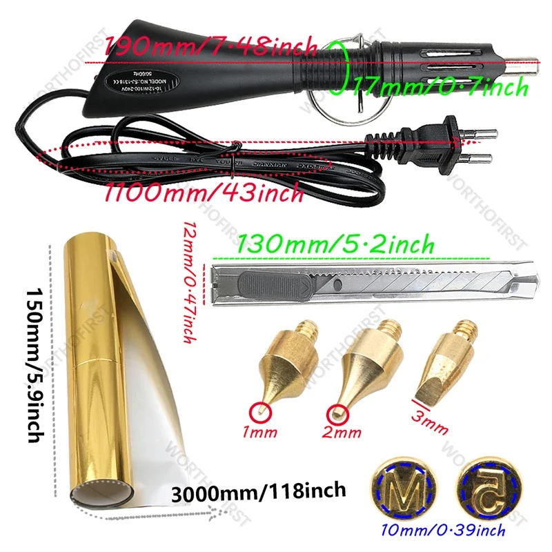 Description Picture 3 of itemHeated Foil Hot Stamping Applicator Kit EU Plug Writing or Painting on Paper Personal Signature DIY Wood Crafts