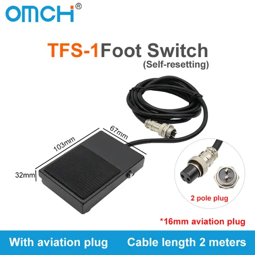 OMCH Foot Switch TFS201 Foot Switch LT4 Pedal Switch with Cable EKW-5A- B machine control switches - Image 11