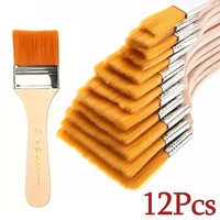 12pcs/set Memory Nylon Paint Brushes Set for Acrylic Oil Drawing Watercolor Wooden Painting Brush Tools Art Supplies 1
