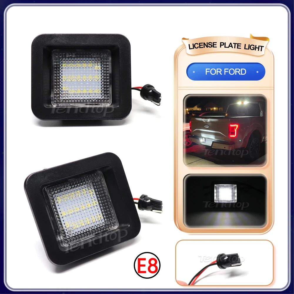 

2Pcs LED Number License Plate Light Lamp For F150 2015-2018 Ford Raptor 12v 6000K White Led Number Rear Bulb Car Canbus No Error