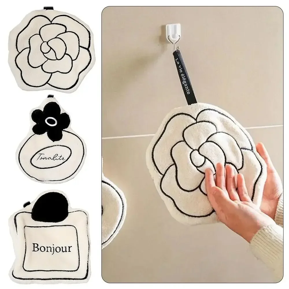 Description Picture 2 of itemBathroom NEW Double-thickness Hand Towel Home Convenient Hanging Quick-drying Absorbent Hand Towel Kitchen Foot Mat