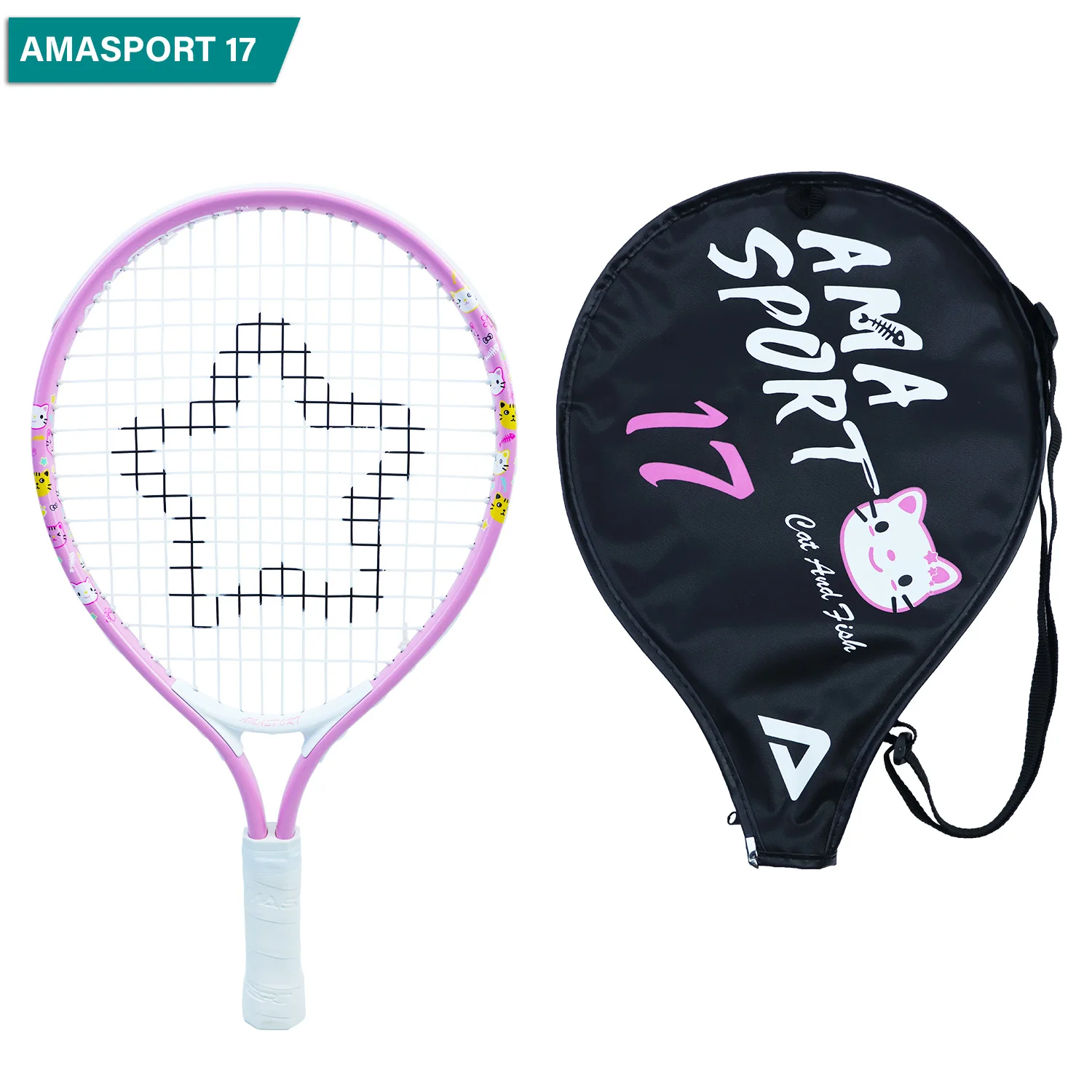 Kids Tennis Racket 17" Starter Kit for Kids Age 4 and Under with Shoulder Strap Bag Tennis Racket Set