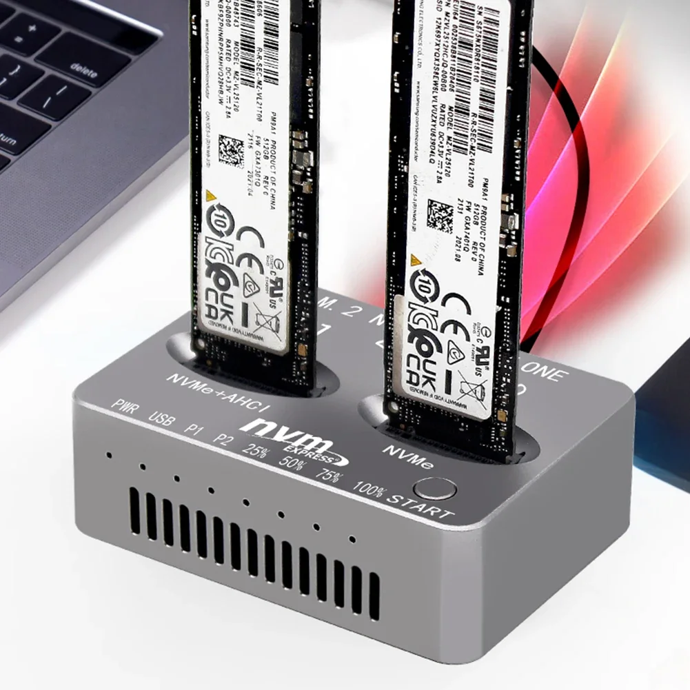 Dual-Bay M.2 NVME SSD Clone USB3.2 Type C External Hard Disk Box for M2 SSD M Key external hard drive case ssd enclosure hard drive enclosure hard disk case external hard drive box hdd case enclosure hard drive adapter ssd adapter