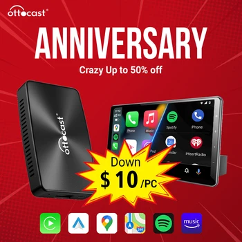 오토캐스트 무선 안드로이드 자동 카플레이, 2 in 1 박스 동글 U2 X PRO 어댑터, 폭스바겐, 기아, 아우디, 벤츠, 닛산, 도요타, 볼보, 스코다, 마쓰다용