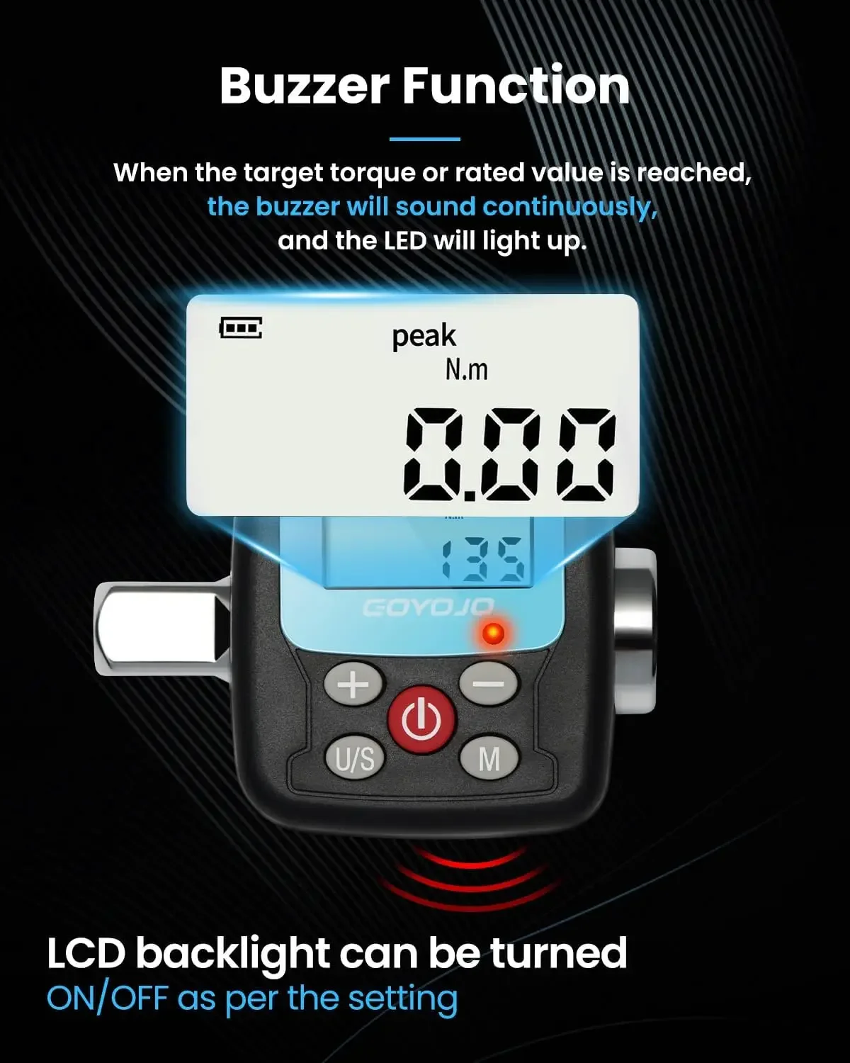 Digital Torque Wrench Adapter Precision Electronic Torque Tool Converter LCD Display for Automotive Home Repairs