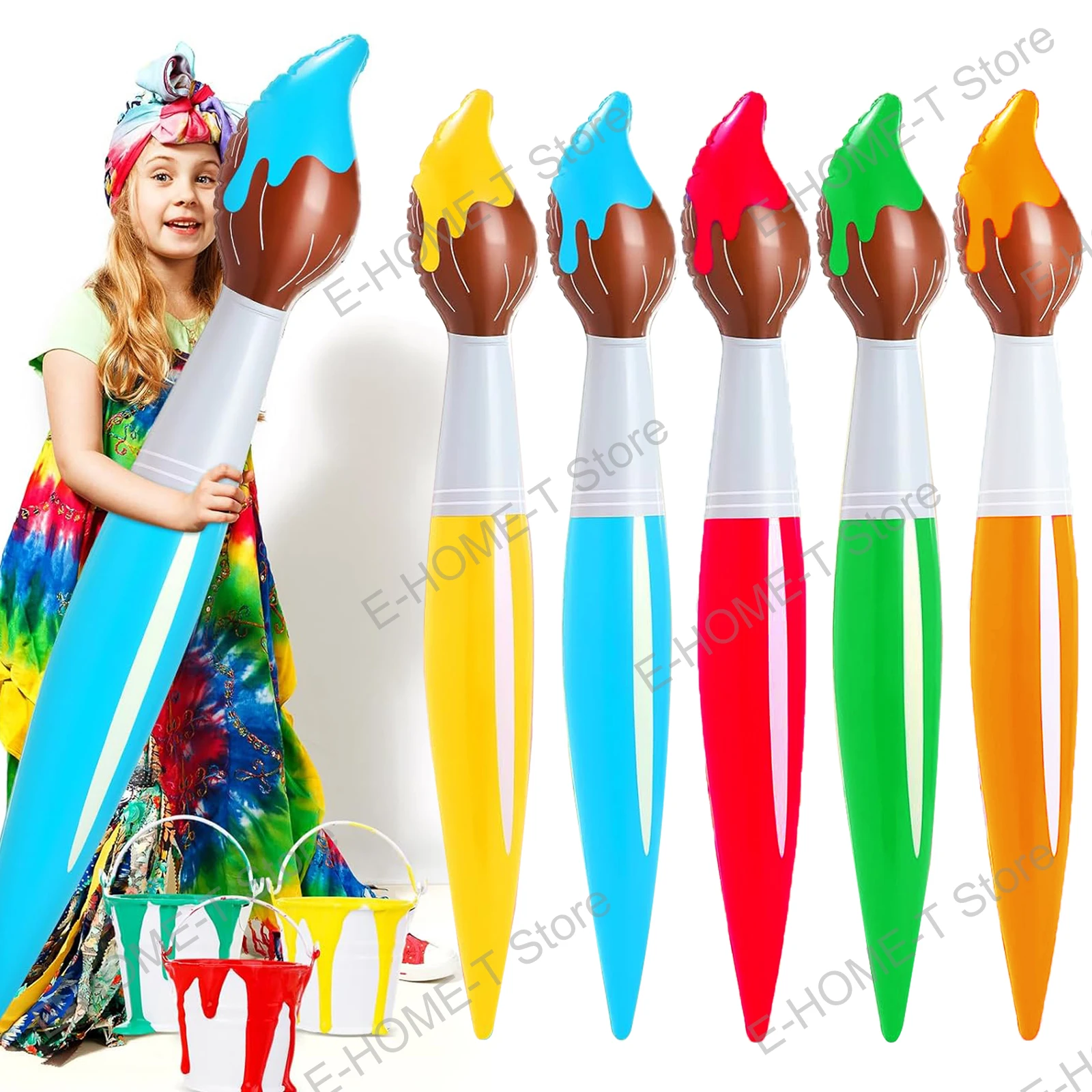 Inflatable Paint Brush Balloon Giant Blow up Art Paint Brushes for Back to School Graduation Party Decoration Classroom