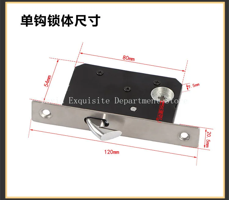 Sliding Door Hook Lock Dark Zinc Alloy Door Handle Bathroom Kitchen Single Hook Double Lock