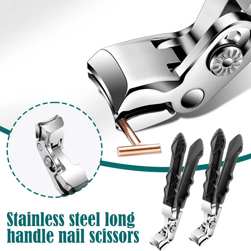 Toe Nail Clipper Nail Clippers 1Pc Angled Head Nail Clippers Ergonomic Toenail Steel Nail Premium Cutter with Trimmer Thick Clippers Catcher Nails