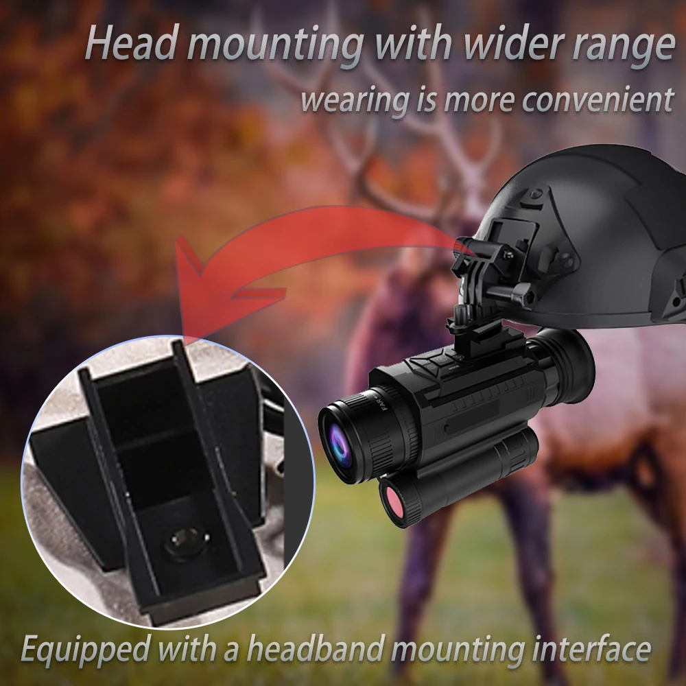 ZIYOUHU Z9005 1080P Head Mounted Night Vision Digital Monocular 600M Long Range Hunting with IR HD Video Camera