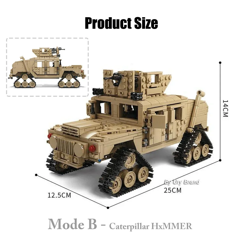 2in1 WW2 Military M1A2 Abrams MBT Tank Model Army Cannon