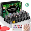 LNWPYH Gel Nail Polish Set Nail Gel Kit 26 Color Semi Permanent UV Led Gel Varnish Soak Off Nail Lacquers Base Coat Top Coat Kit 1