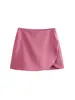 Women Fashion Pareo Style Shorts Skirts Vintage High Waist Side Zipper Female Skort Mujer