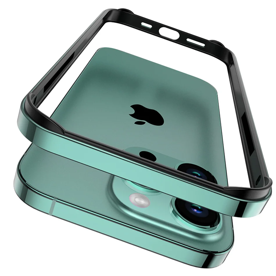 Titanium Color Soft Silicone Shockproof Luxury Bumper Case with Hybrid Aluminum Metal Frame