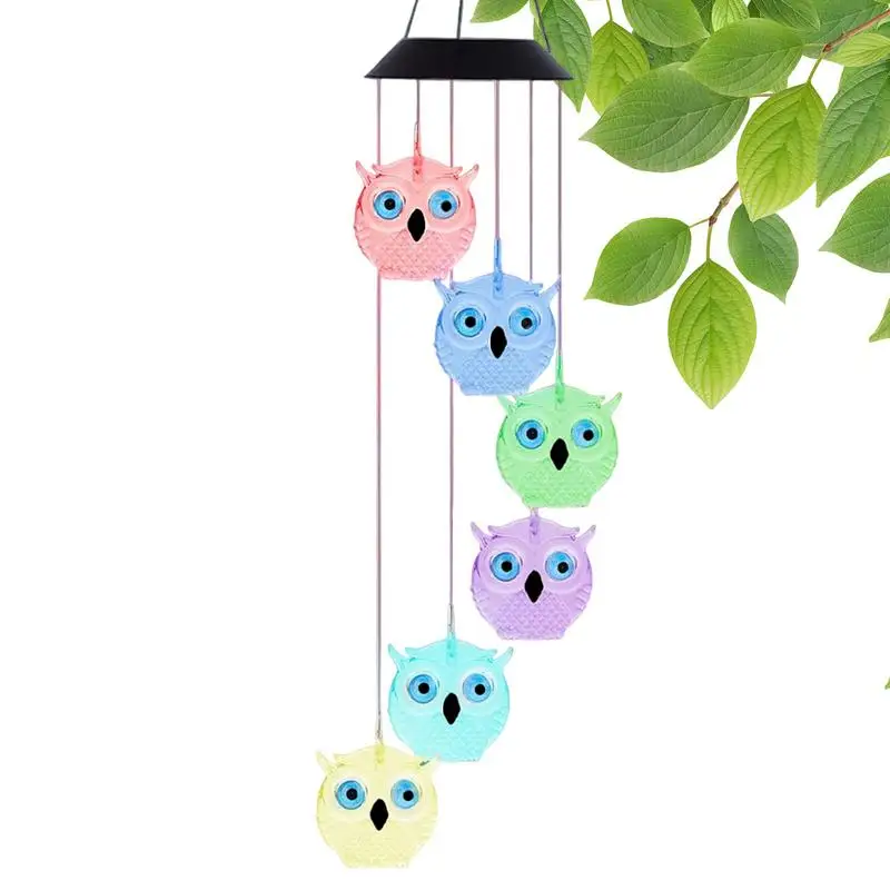 

Home Decoration Wind Chimes Multipurpose Solar Light Up Owl Decorative Cute Wind Chimes for Yard Porches Garden decor Ornaments