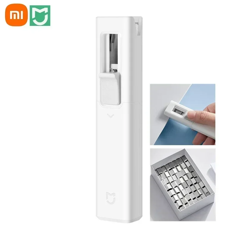  Xiaomi Mijia Push Clip Stapler Reusable Binder Refills Holeless Binding For Office School Hand Paper Clipper Document Organizer 