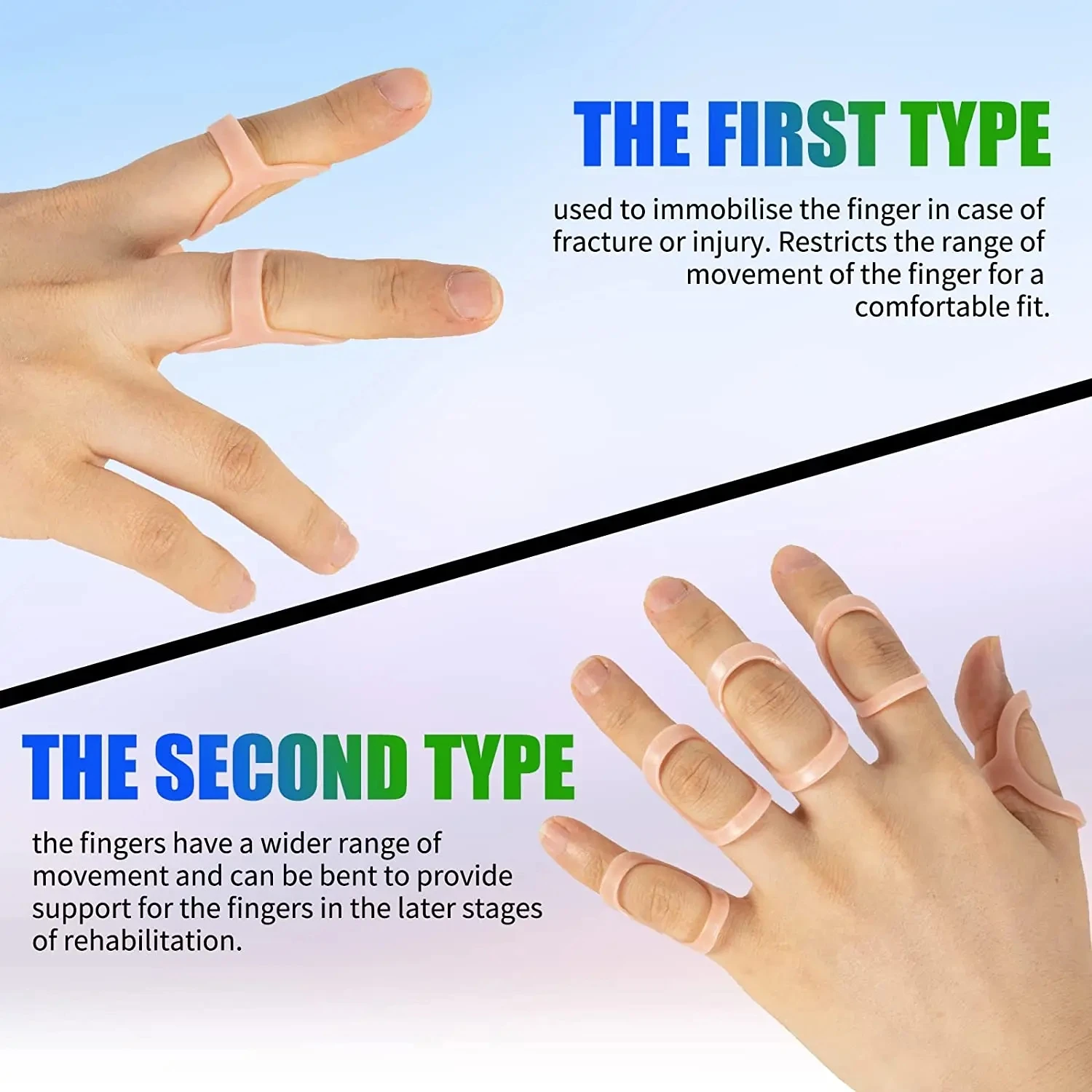 3Pcs Finger Splint Fixed Ring Adjustable Broken Finger Joint Stabilizer Finger Splint Bracket Protector Straightening Arthritis 2