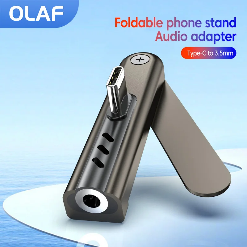 타입 C - 3.5MM 접이식 휴대폰 거치대 오디오 어댑터 엘보 타입 C(수) - ..