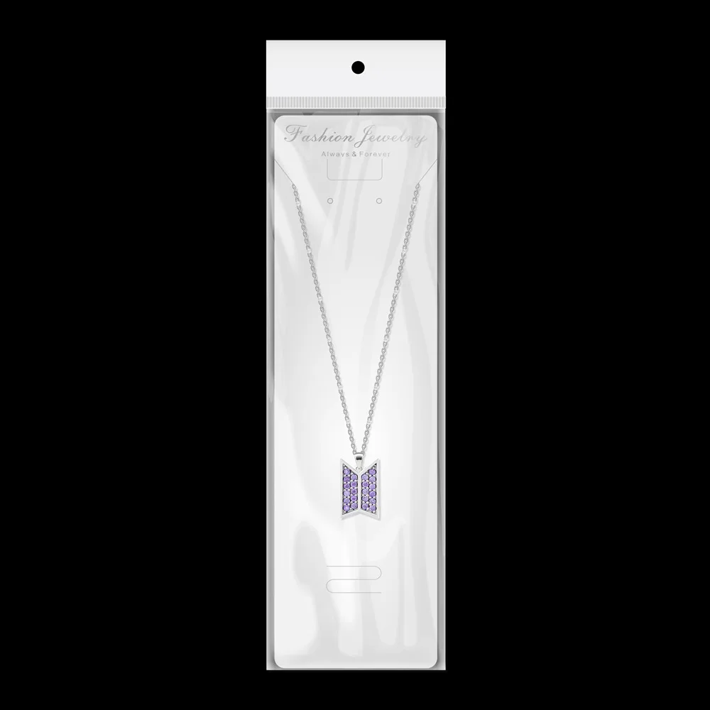 KPOP Korean Idol BT Diamond Pendant Copper Necklace LOGO Necklace Neck Chain Jewelry Fashion Keychain Keyring Fans Collection 3