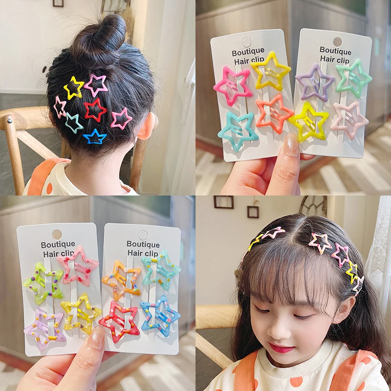 4/8 Pcs/Set Children Cute Colors Geometric Stars Heart