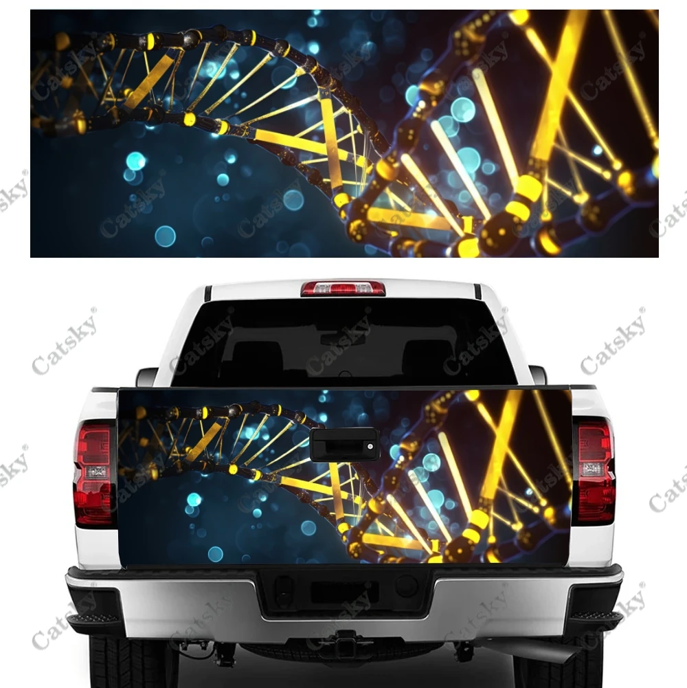 

Abstract 3D DNA Helix Truck Tailgate Wrap Professional Grade Material Universal Fit for Full Size Trucks Weatherproof