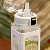 1Pc 700/900ml Sports Water Bottle Portable Sippy Cup Suitable for Outdoor Sports Carrying Handheld Square Plastic Water Bottles 2