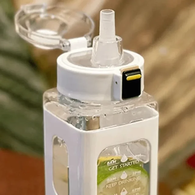 1Pc 700/900ml Sports Water Bottle Portable Sippy Cup Suitable for Outdoor Sports Carrying Handheld Square Plastic Water Bottles 2