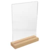 A5 T Shaped Sign Display Stand Acrylic Poster Holder Wood Base Menu Rack Tabletop Card Note Exhibit Stand Lightweight Safe 1
