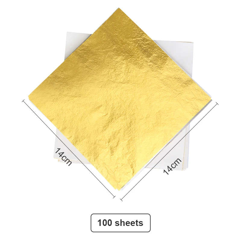 100Pcs Imitation Gold Foil Silver Copper Sheets Gilding Copper For Arts  Crafts Gilded Home Painting Gold Leaf Home Decorations