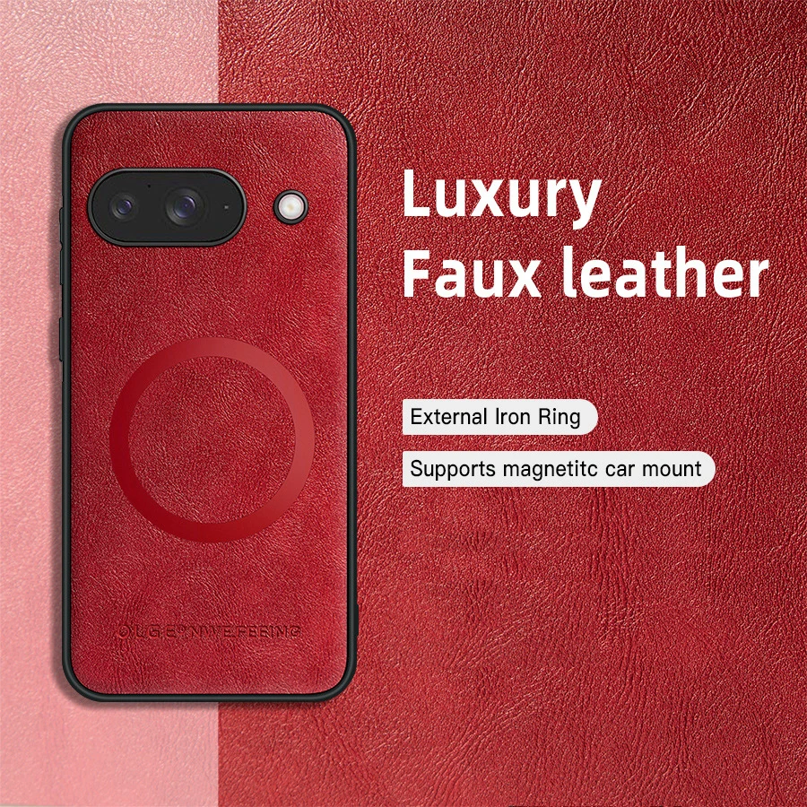 Vintage Classic Leather Magnetic Phone Case - Shockproof Back Cover
