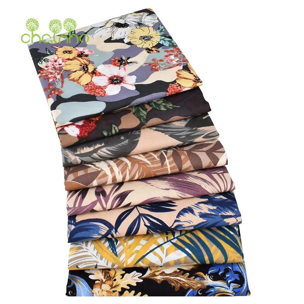 

Chainho,Printed Plain Weave Poplin Cotton Fabric,Patchwork Cloth,DIY Quilting Sewing Material,Floral Series,2 Sizes,PCC21