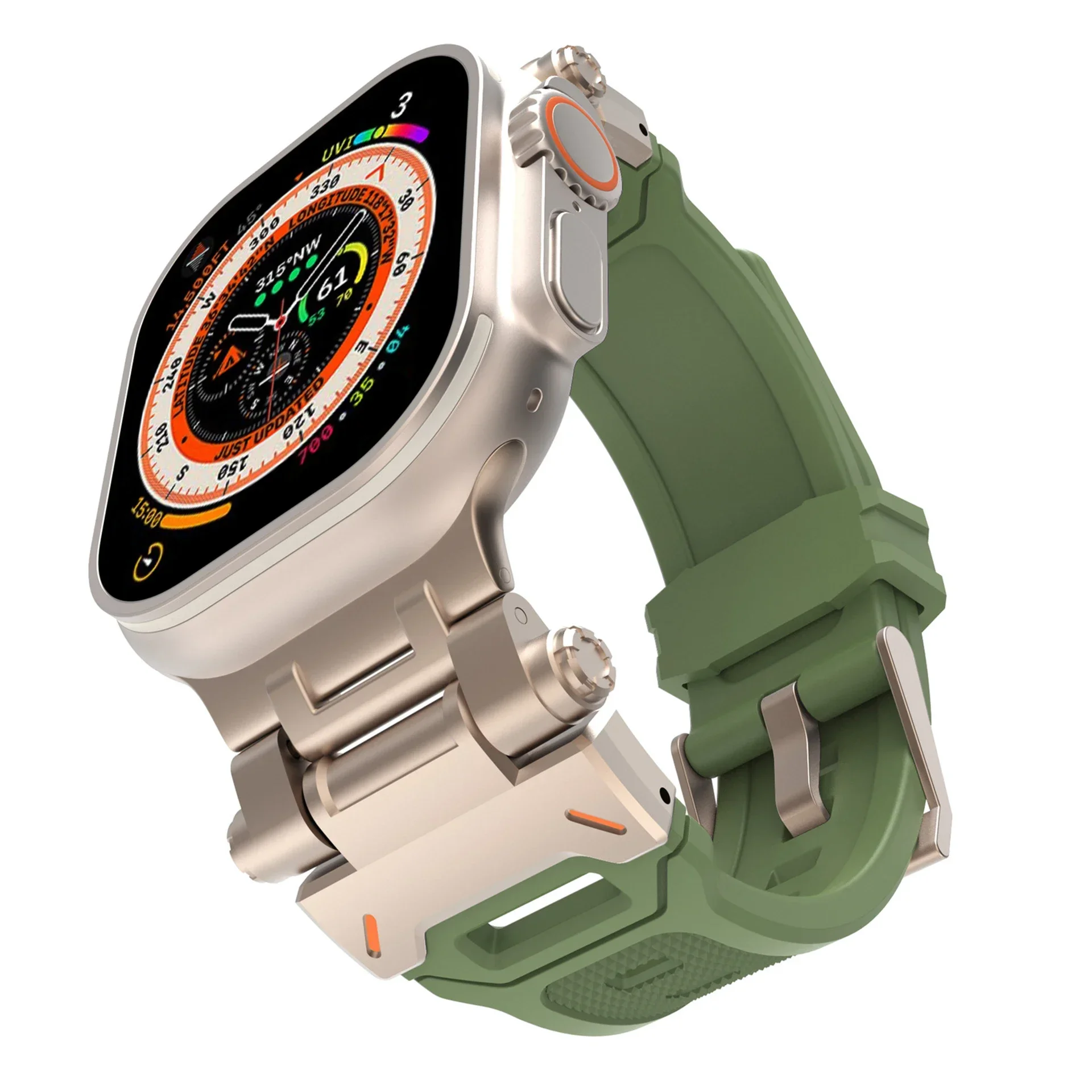 Titanium Color Silicone Sports Watch Band
