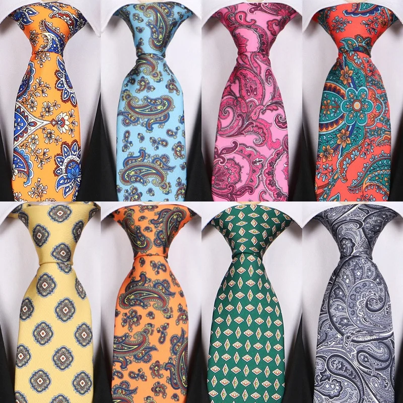 

Classic 8cm Men's Tie Jacquard Cravatta Polka Dot Paisley Neckties Floral Printed Neck Tie Party For wedding Business Party