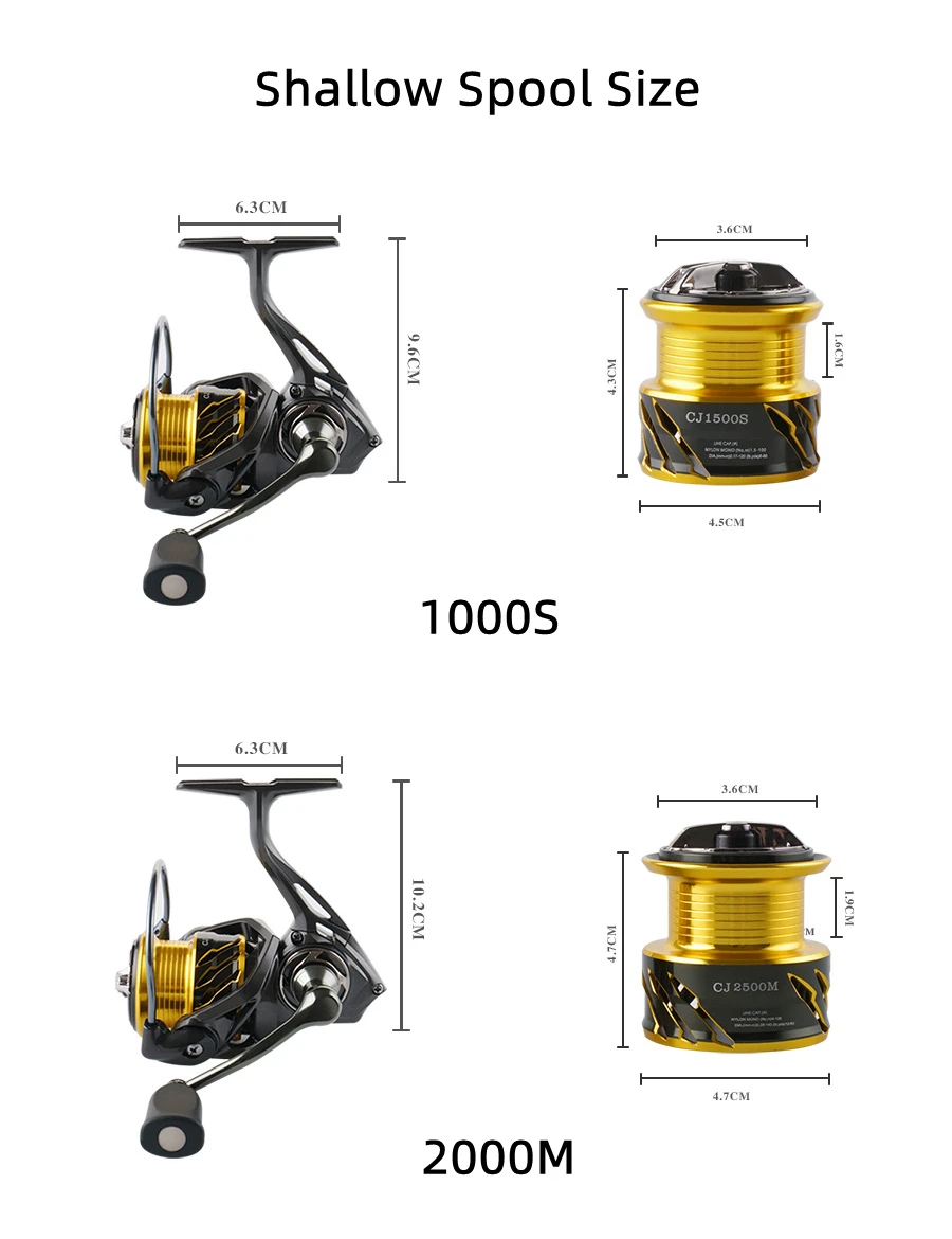Mavllos Barsky Trout Angelrolle 10 kg Drag Power, Verhältnis 5,2:1, flache Spule Salzwasserbarsch Angelrolle mit Schraubgriff – Detail 4