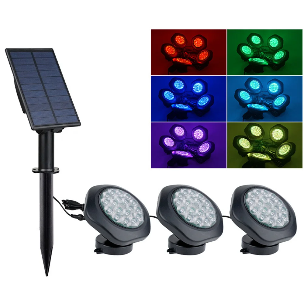 LEDSolarPondLightsIP68WaterproofLandscapeUnderwaterLampRGB