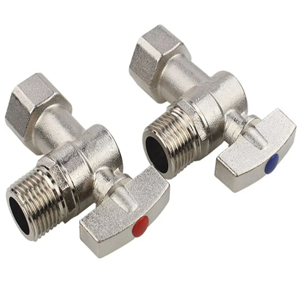 Full Copper Thickening 4 Points Female Thread Angle Valve Large Flow Rate 1/2 Thread Triangle Valve Right Angle Ball